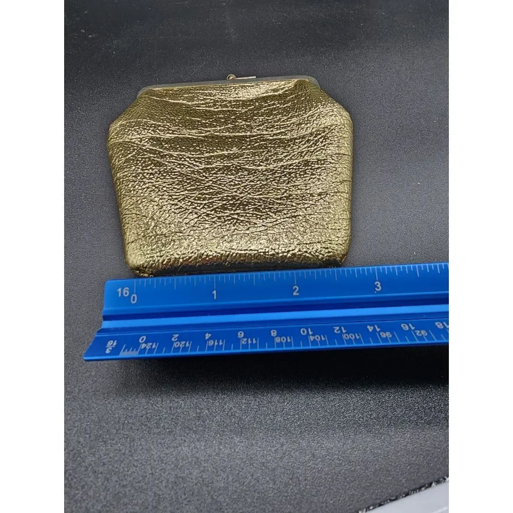 vintage gold metallic snap closure coin purse a‎  